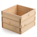 Drewniana skrzynka z litego drewna sosnowego, naturalna, 40 x 30 x 23 cm